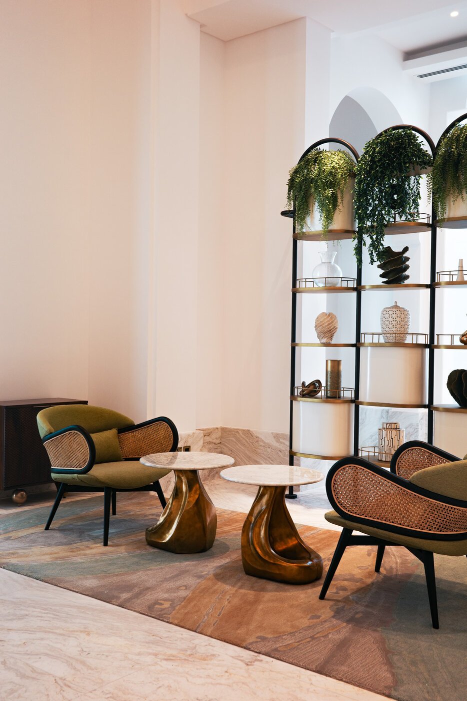 Lounge interior furnished with Baroba teak pieces
