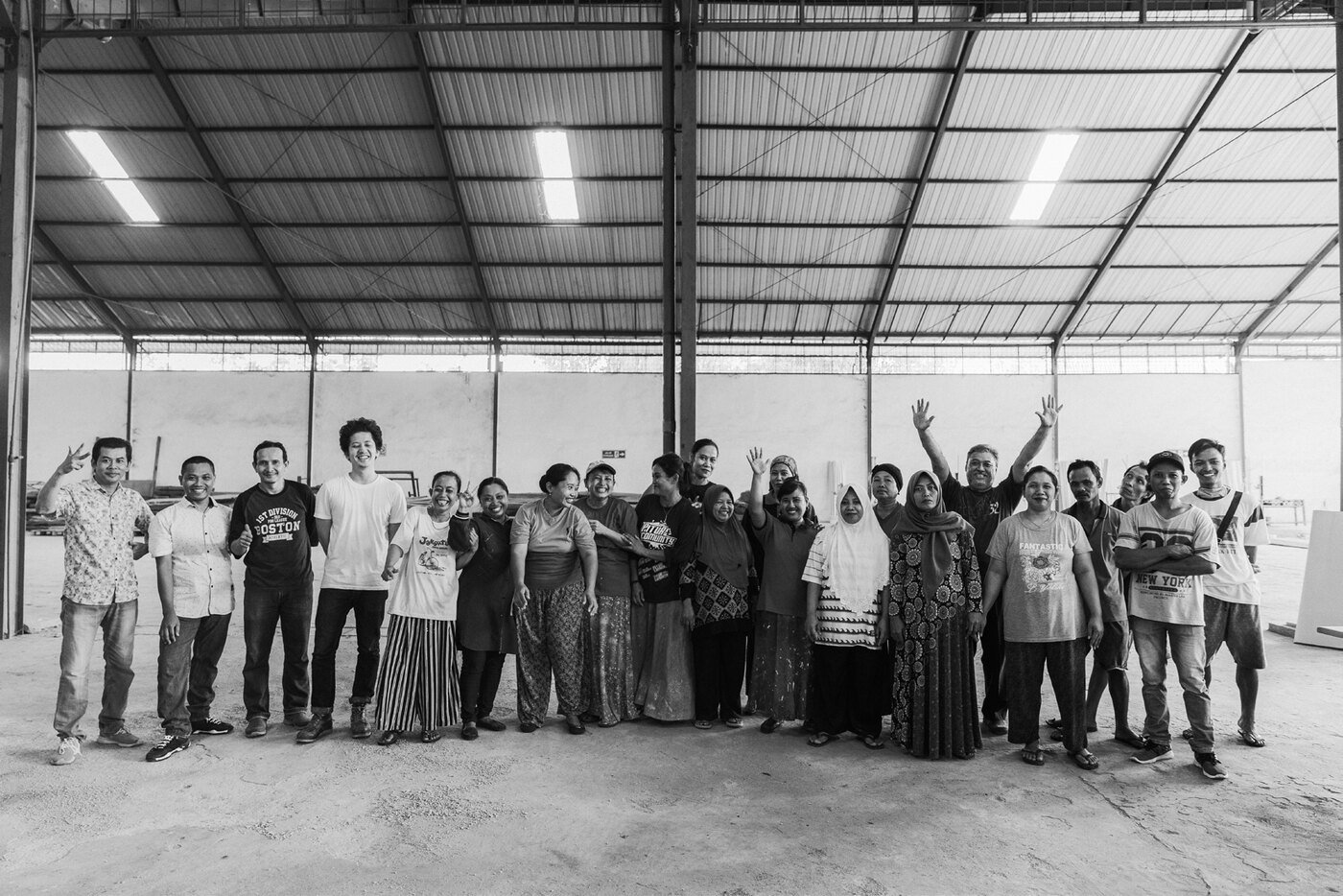 The Baroba team gathered at the factory in Jepara